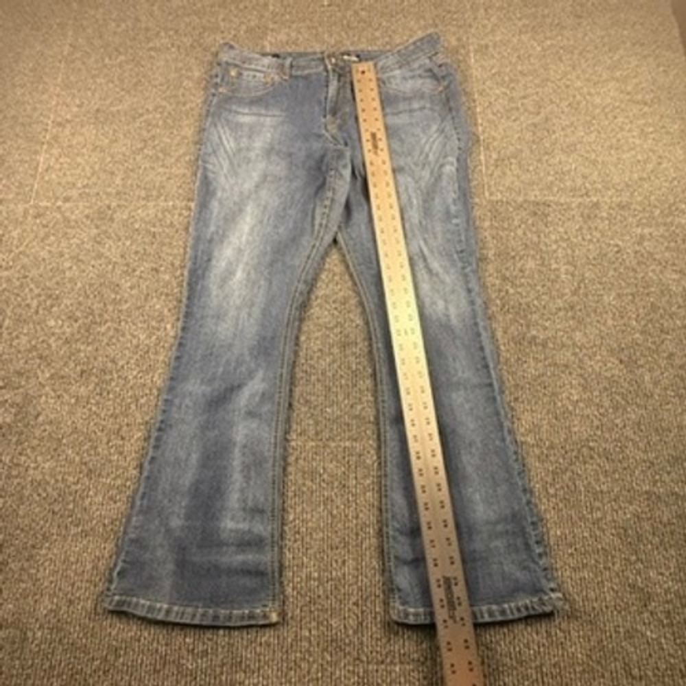 Source of Wisdom Slim Bootcut Jeans Womens 18 Blue Medium Wash Stretch Denim - Picture 6 of 15